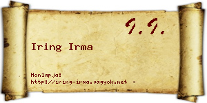 Iring Irma névjegykártya
